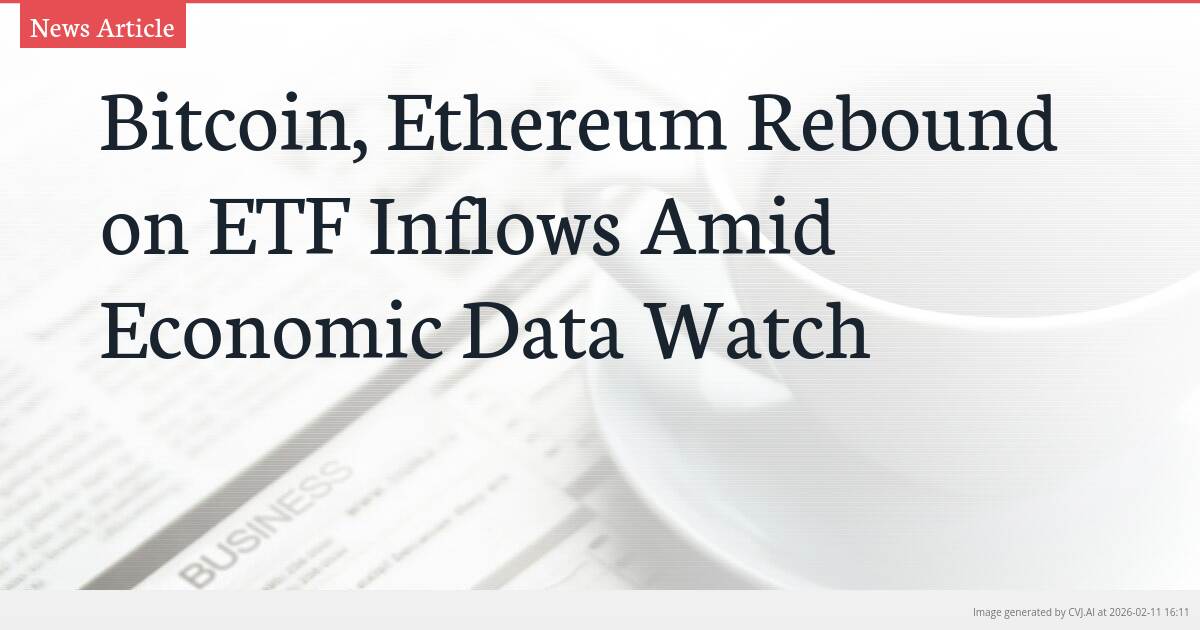 Bitcoin, Ethereum Rebound on ETF Inflows Amid Economic Data Watch