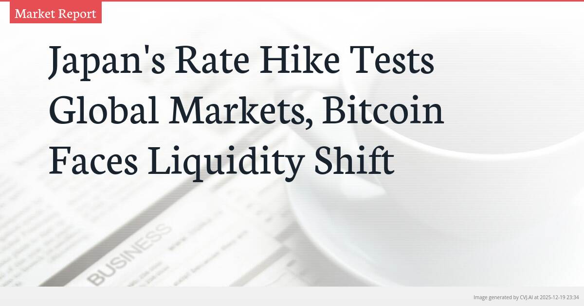 Japan’s Rate Hike Tests Global Markets, Bitcoin Faces Liquidity Shift