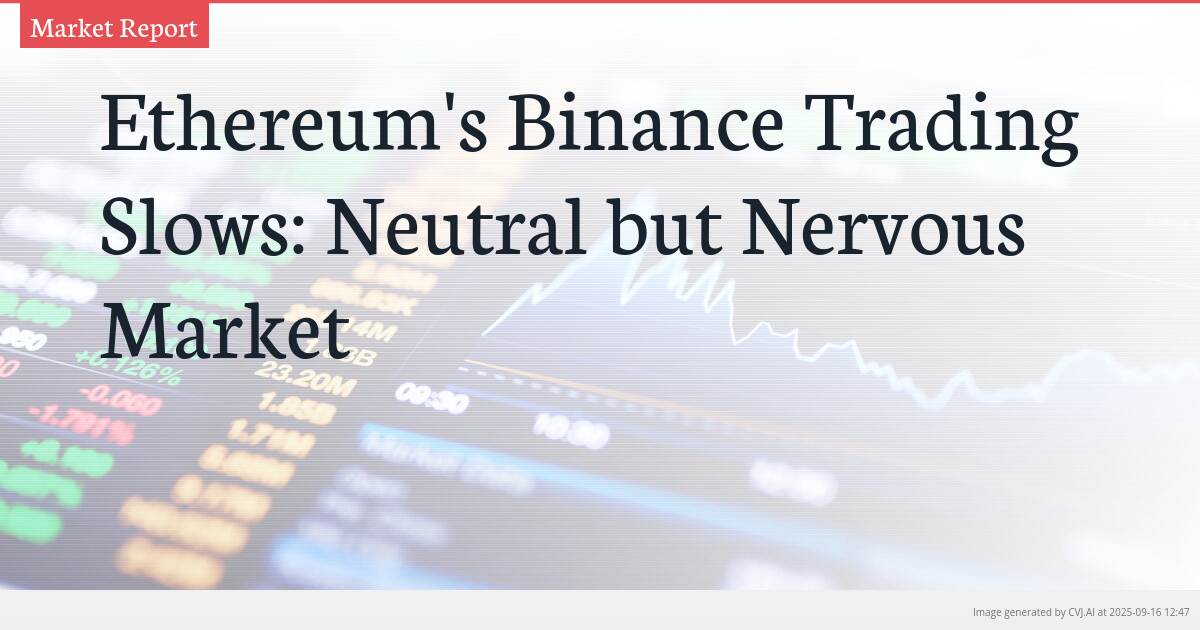 Ethereum’s Binance Trading Slows: Neutral but Nervous Market