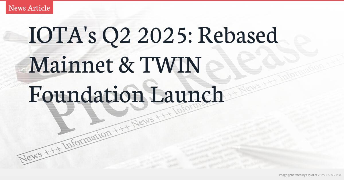 IOTA’s Q2 2025: Rebased Mainnet & TWIN Foundation Launch