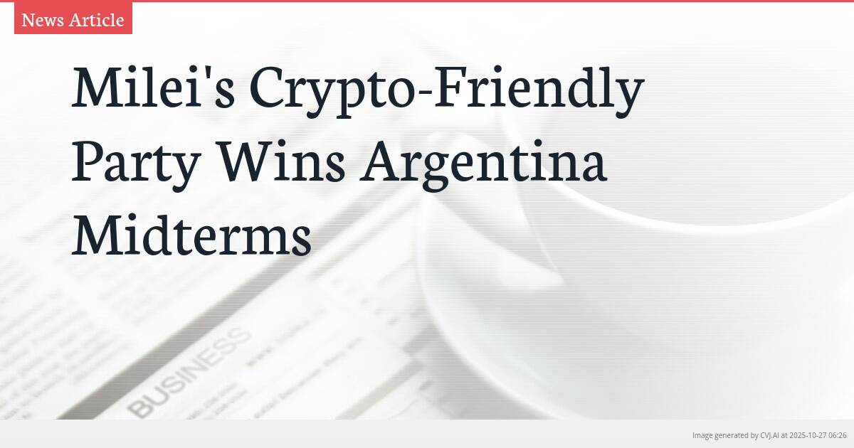 Milei’s Crypto-Friendly Party Wins Argentina Midterms