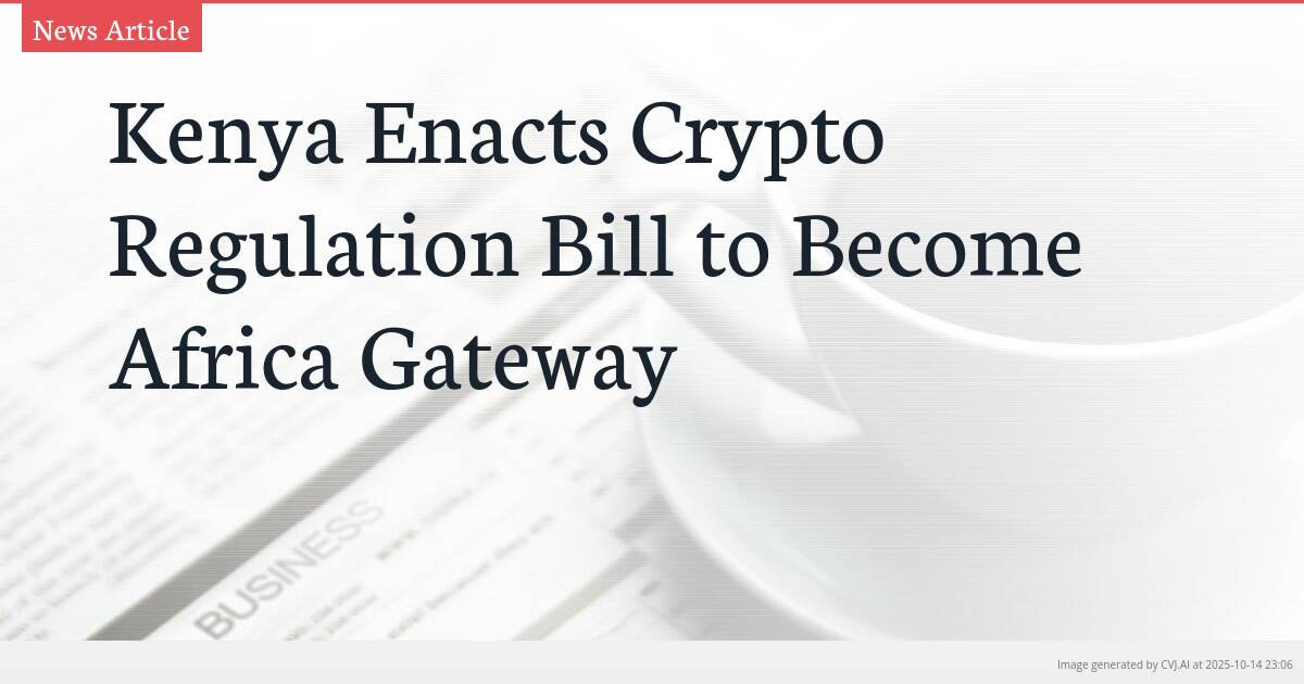 Kenya Enacts Crypto Regulation Bill to Become Africa Gateway