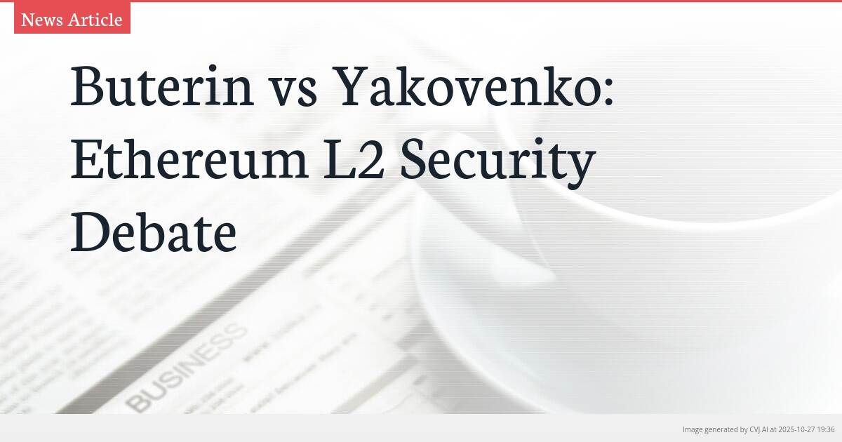 Buterin vs Yakovenko: Ethereum L2 Security Debate