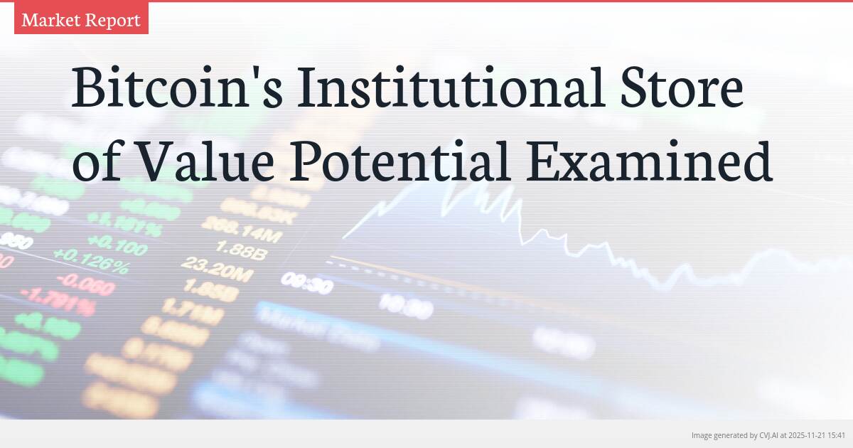 Bitcoin’s Institutional Store of Value Potential Examined
