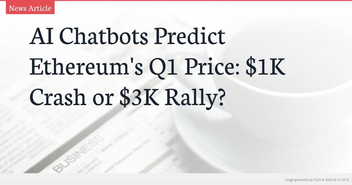 AI Chatbots Predict Ethereum’s Q1 Price: $1K Crash or $3K Rally?