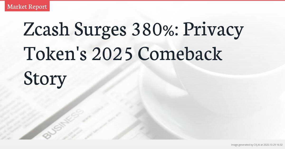 Zcash Surges 380%: Privacy Token’s 2025 Comeback Story Zcash Surges 380%: Privacy Token’s 2025 Comeback Story