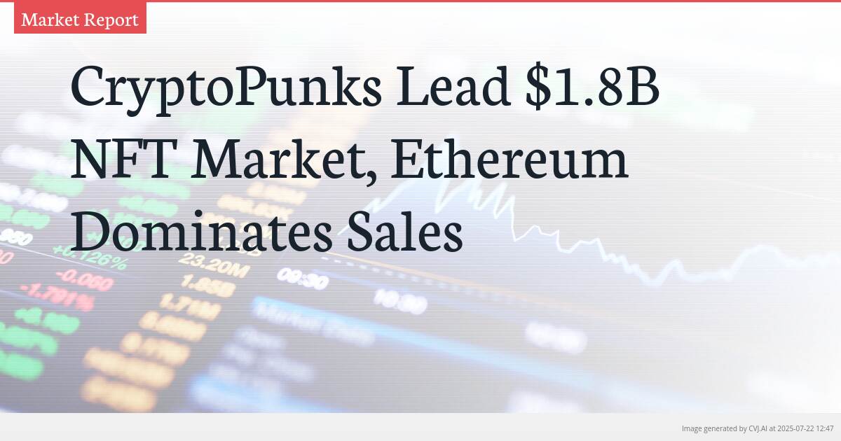 CryptoPunks Lead $1.8B NFT Market, Ethereum Dominates Sales