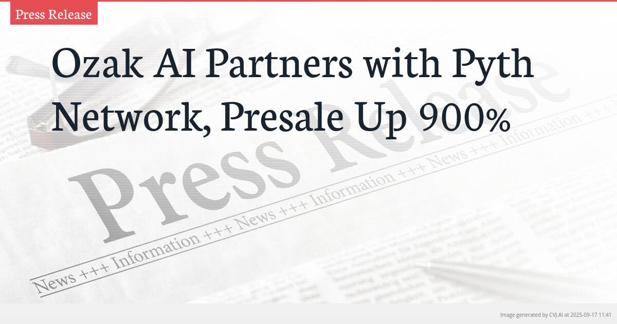 Ozak AI Partners with Pyth Network, Presale Up 900%