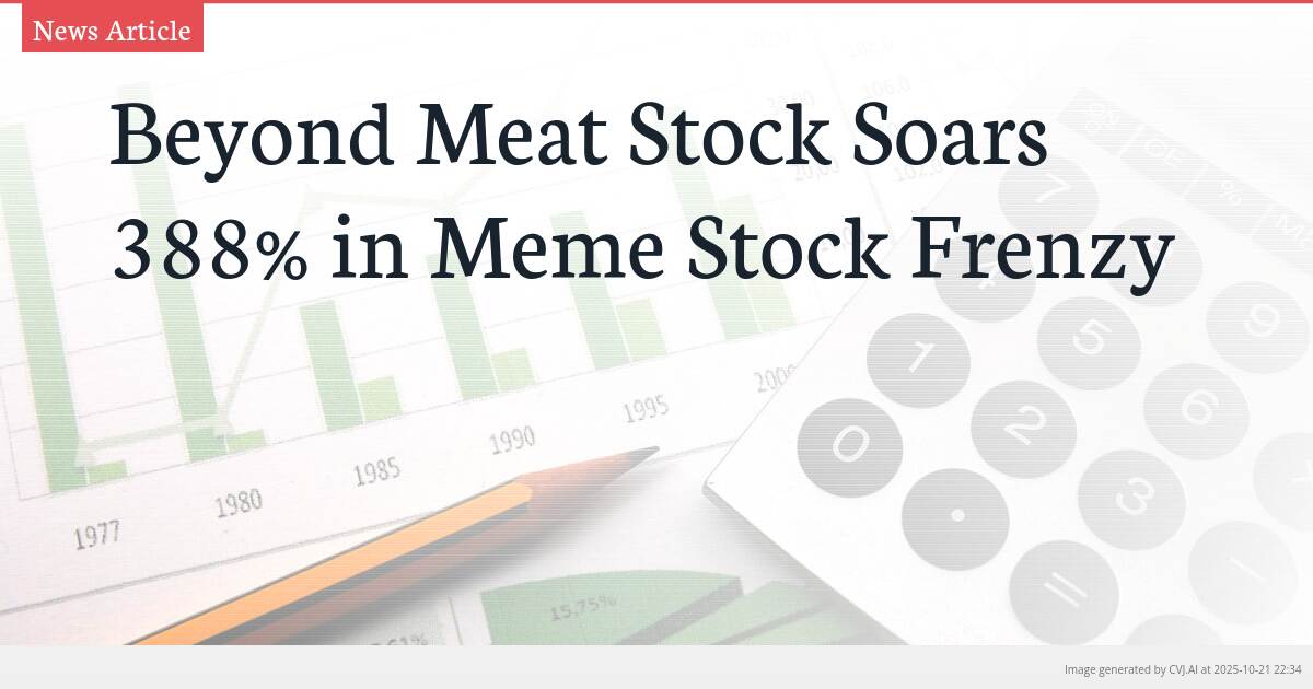 Beyond Meat Stock Soars 388% in Meme Stock Frenzy