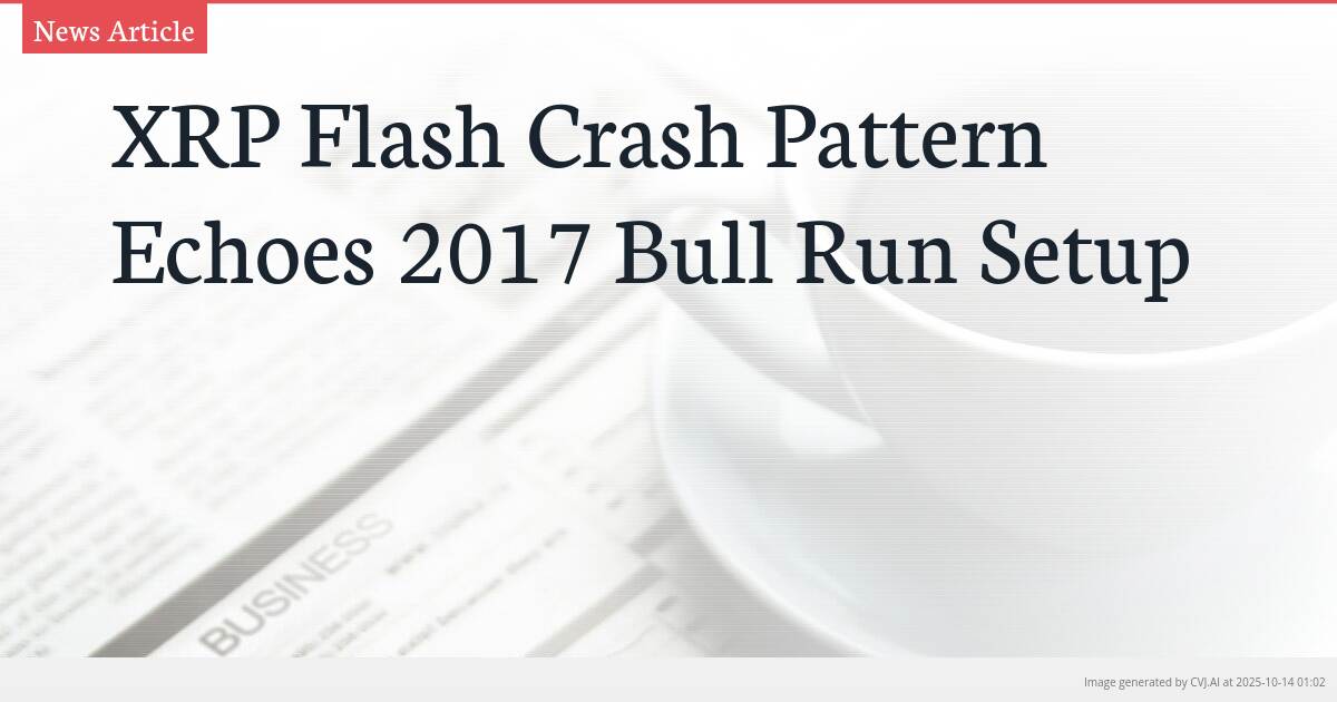XRP Flash Crash Pattern Echoes 2017 Bull Run Setup