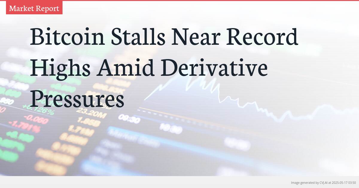 Bitcoin Stalls Near Record Highs Amid Derivative Pressures