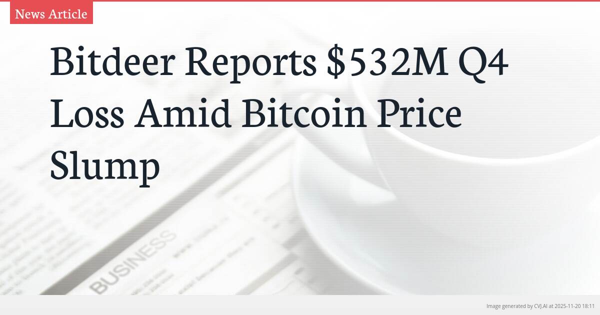 Bitdeer Reports $532M Q4 Loss Amid Bitcoin Price Slump