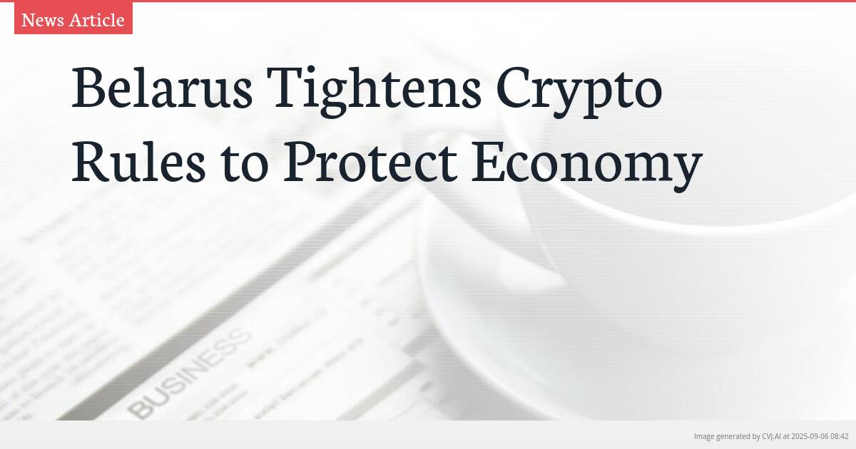 Belarus Tightens Crypto Rules to Protect Economy