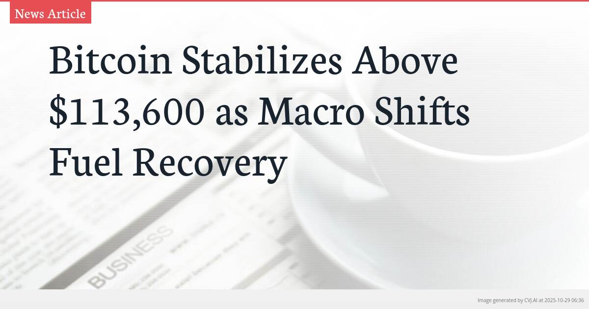 Bitcoin Stabilizes Above $113,600 as Macro Shifts Fuel Recovery Bitcoin Stabilizes Above $113,600 as Macro Shifts Fuel Recovery