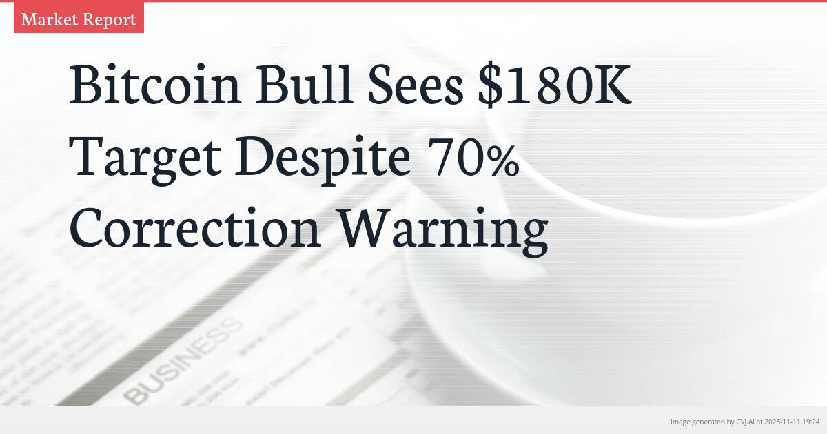 Bitcoin Bull Sees $180K Target Despite 70% Correction Warning
