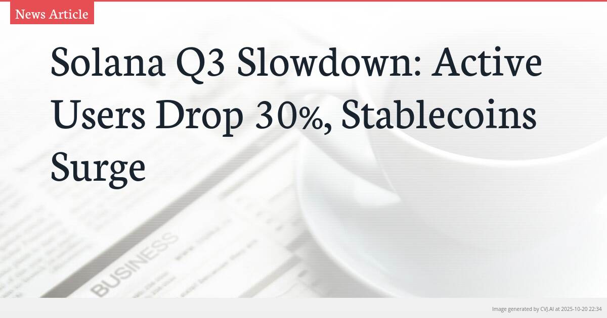 Solana Q3 Slowdown: Active Users Drop 30%, Stablecoins Surge