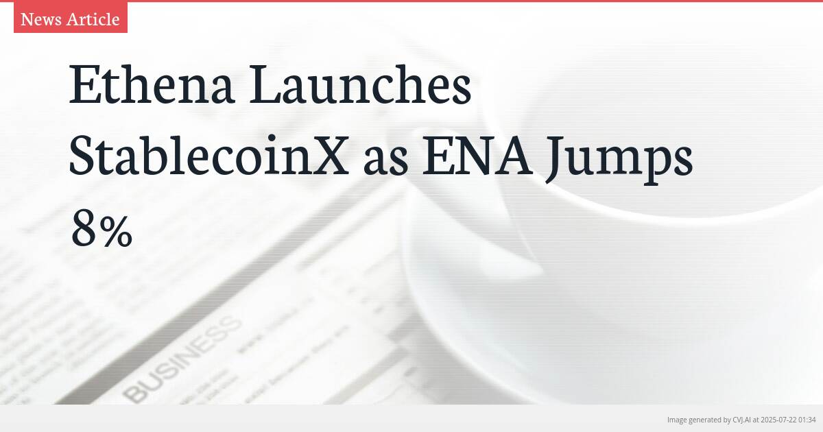 Ethena Launches StablecoinX as ENA Jumps 8%
