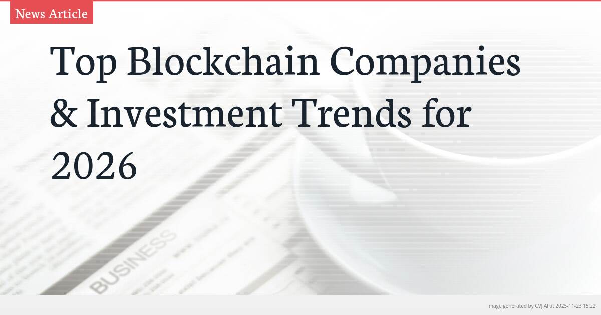 Top Blockchain Companies & Investment Trends for 2026