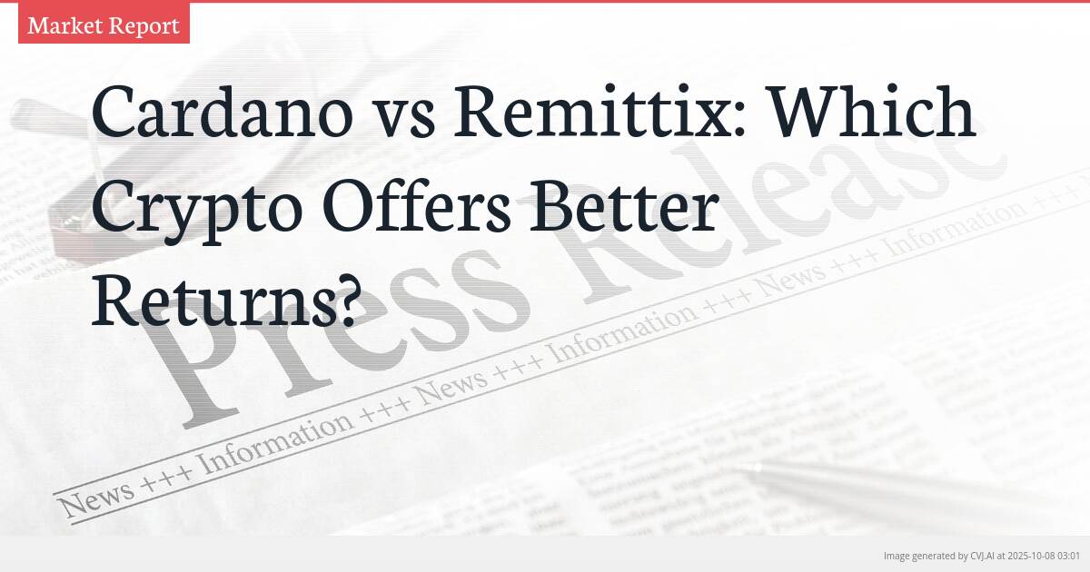 Cardano vs Remittix: Which Crypto Offers Better Returns?
