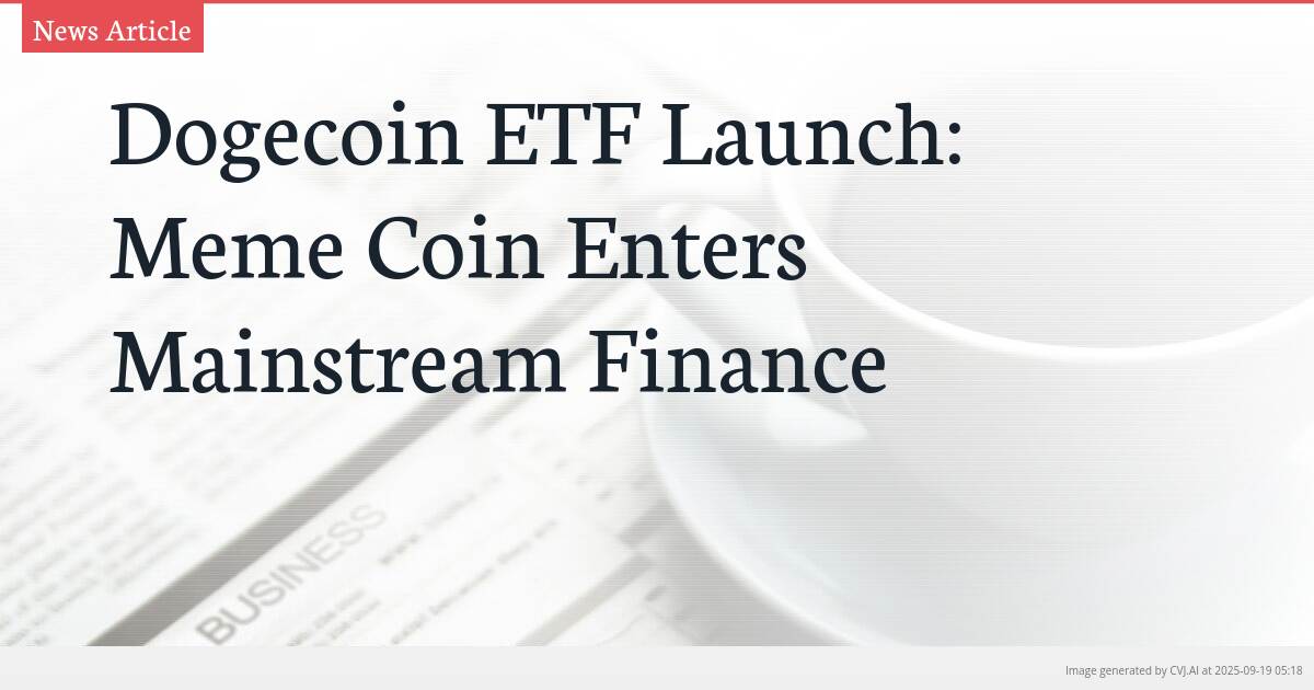Dogecoin ETF Launch: Meme Coin Enters Mainstream Finance