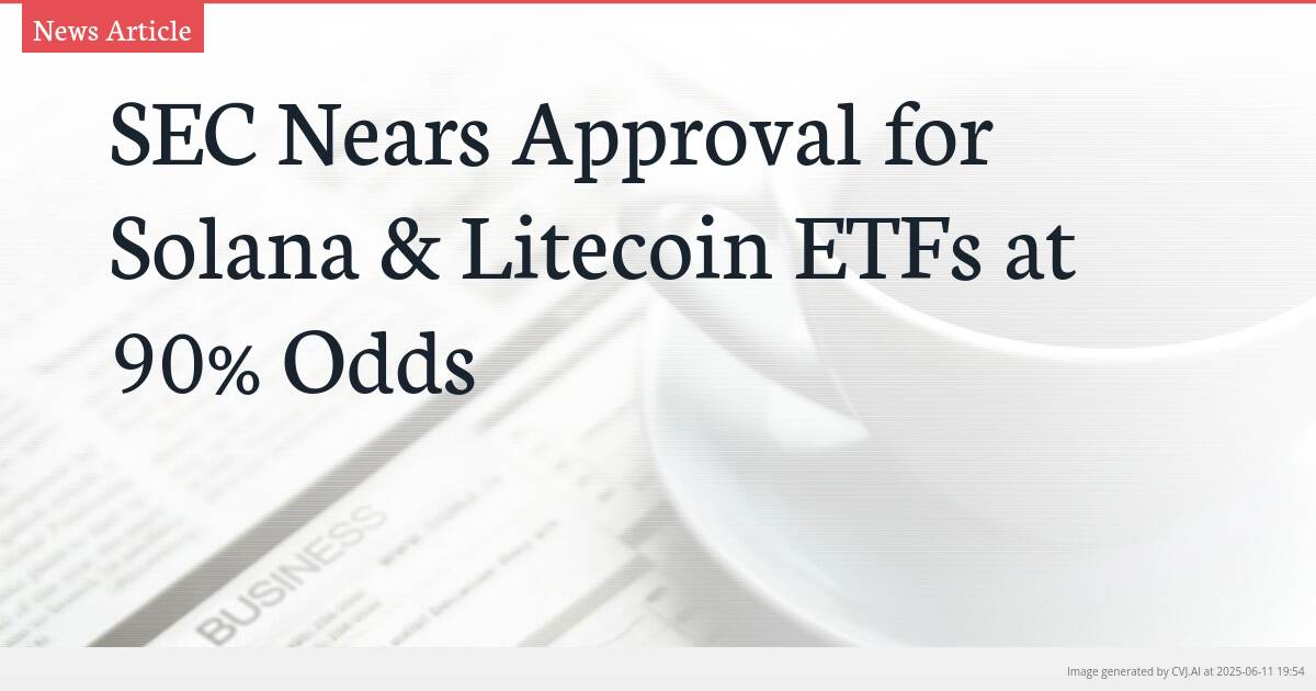 SEC Nears Approval for Solana & Litecoin ETFs at 90% Odds
