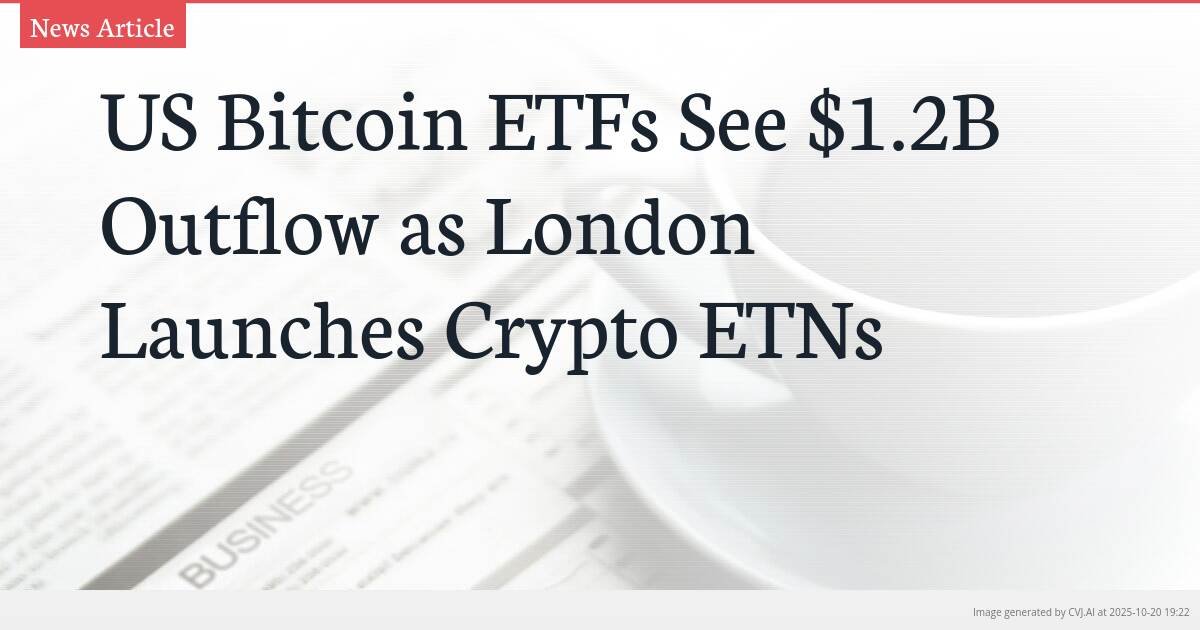 US Bitcoin ETFs See $1.2B Outflow as London Launches Crypto ETNs