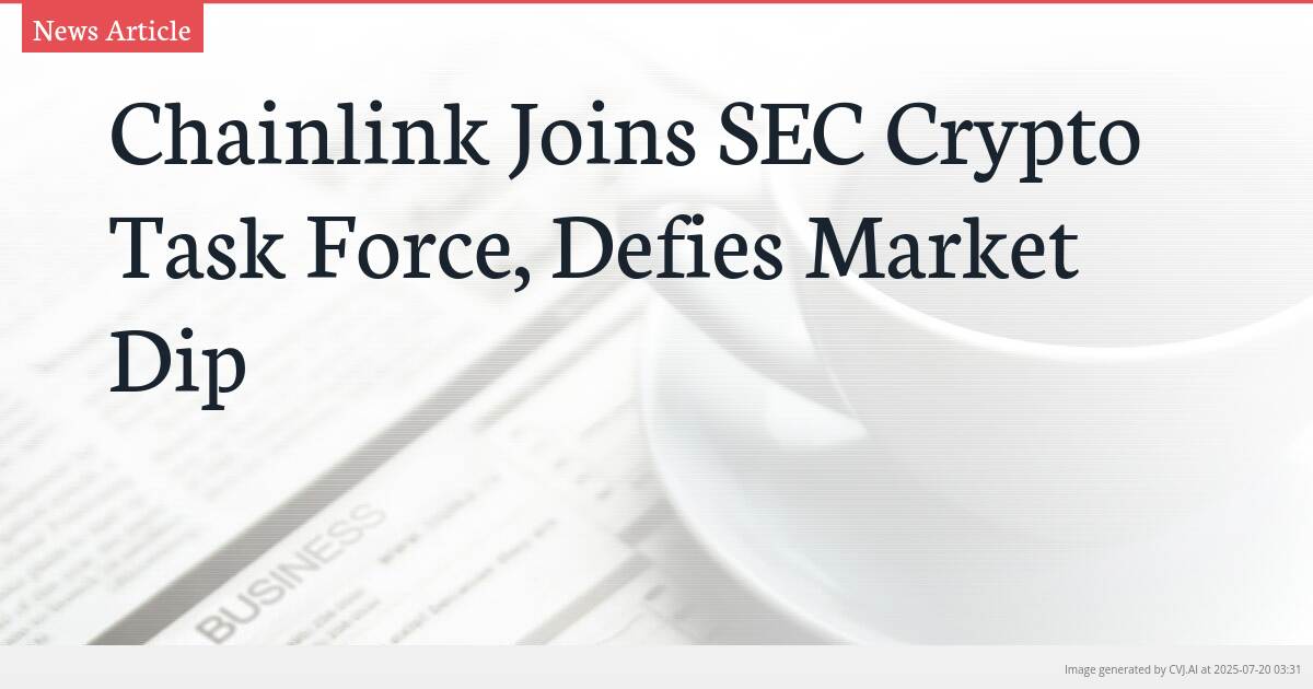Chainlink Joins SEC Crypto Task Force, Defies Market Dip
