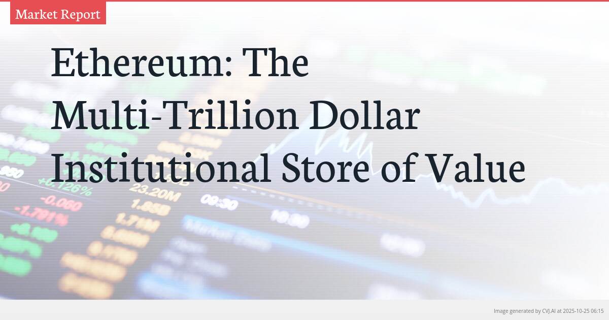 Ethereum: The Multi-Trillion Dollar Institutional Store of Value
