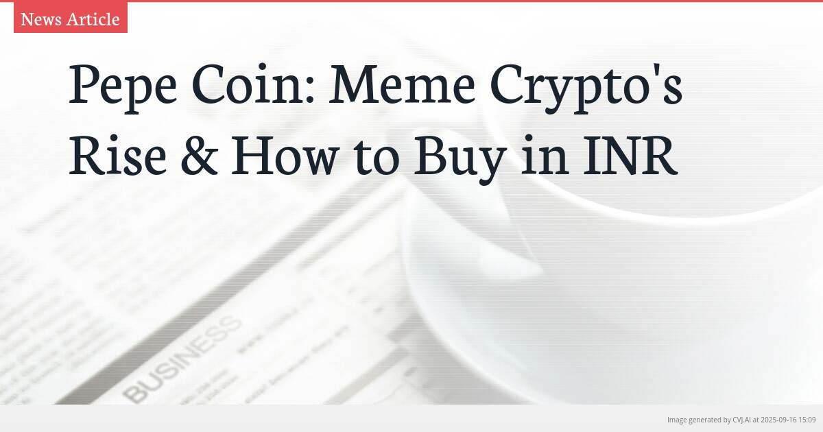 Pepe Coin: Meme Crypto’s Rise & How to Buy in INR