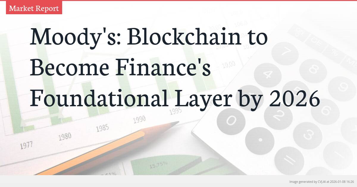 Moody’s: Blockchain to Become Finance’s Foundational Layer by 2026