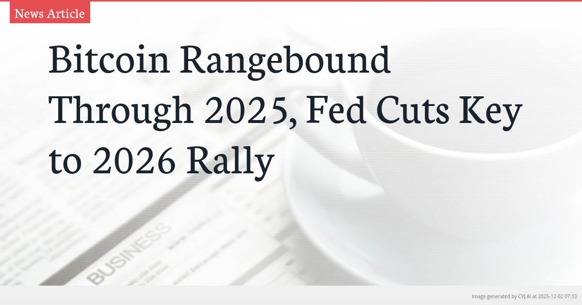 Bitcoin Rangebound Through 2025, Fed Cuts Key to 2026 Rally