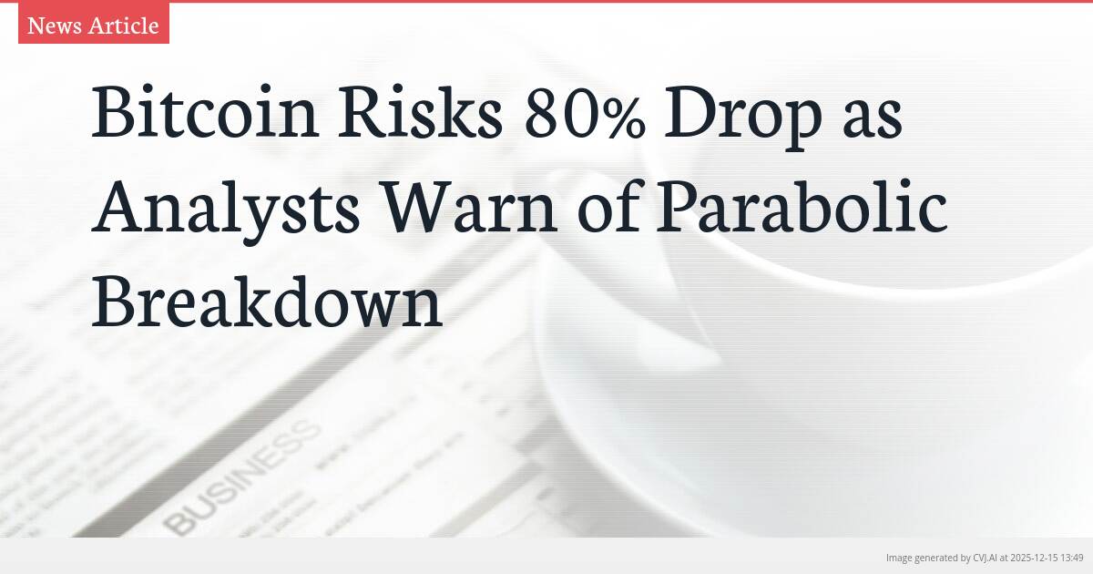 Bitcoin Risks 80% Drop as Analysts Warn of Parabolic Breakdown