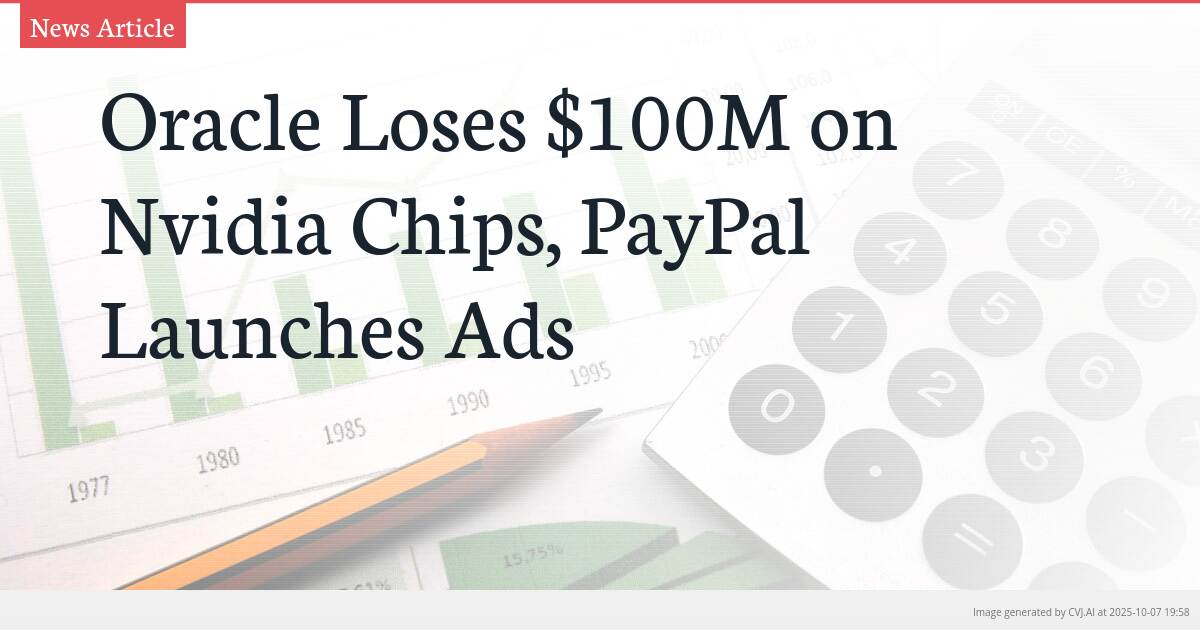 Oracle Loses $100M on Nvidia Chips, PayPal Launches Ads