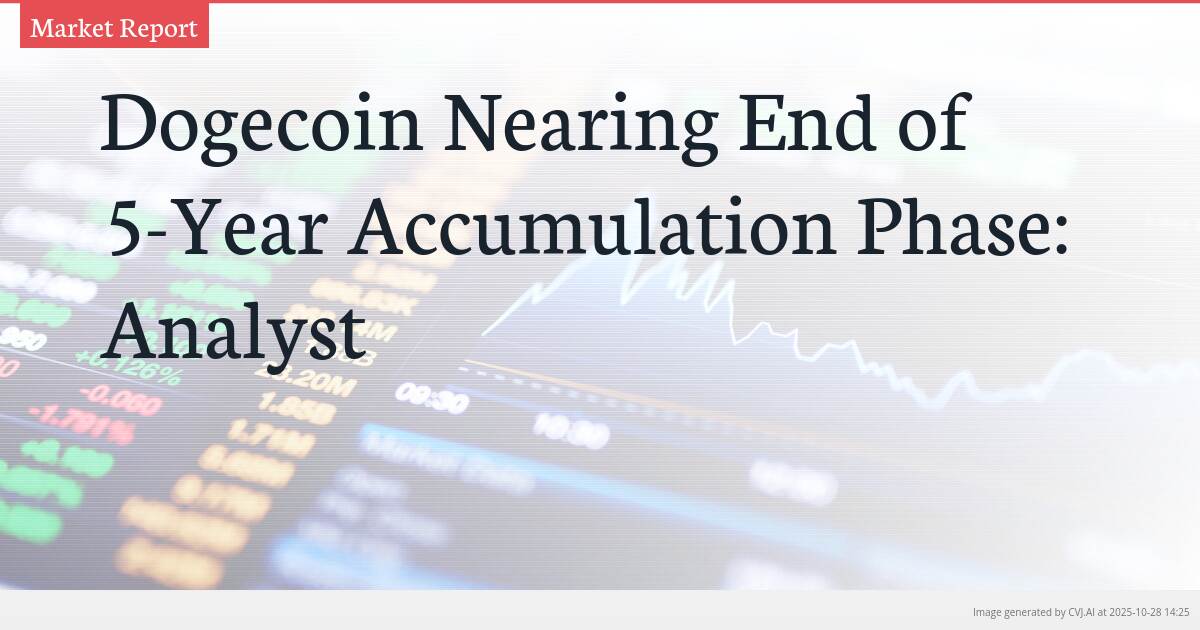 Dogecoin Nearing End of 5-Year Accumulation Phase: Analyst