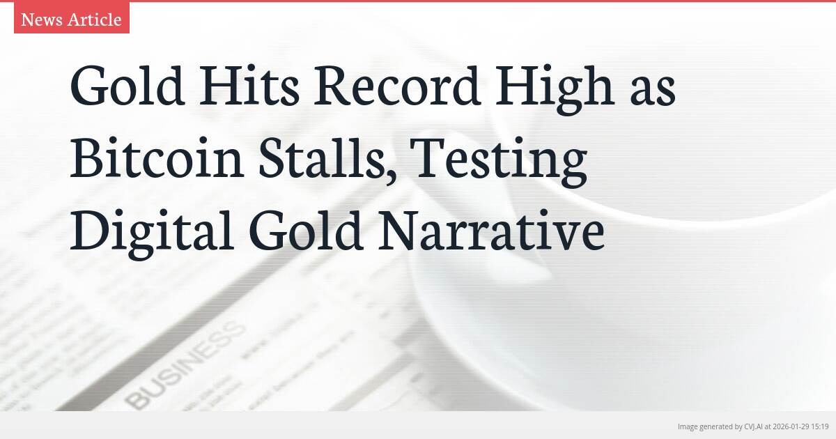 Gold Hits Record High as Bitcoin Stalls, Testing Digital Gold Narrative