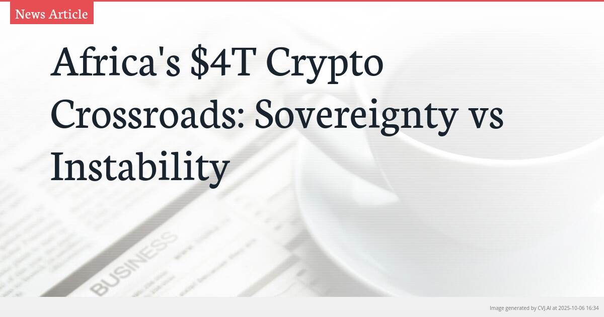 Africa’s $4T Crypto Crossroads: Sovereignty vs Instability