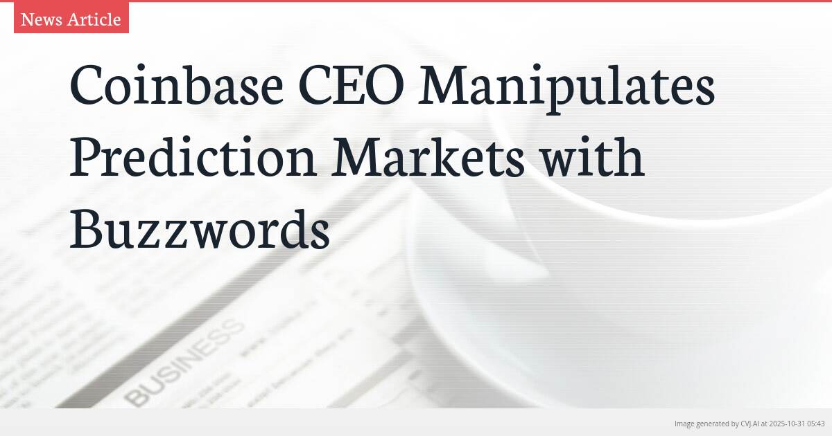 Coinbase CEO Manipulates Prediction Markets with Buzzwords Coinbase CEO Manipulates Prediction Markets with Buzzwords