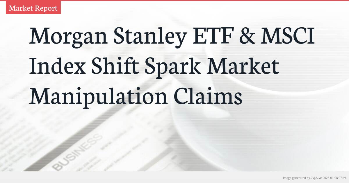 Morgan Stanley ETF & MSCI Index Shift Spark Market Manipulation Claims