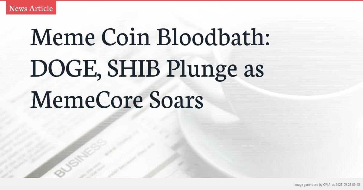 Meme Coin Bloodbath: DOGE, SHIB Plunge as MemeCore Soars