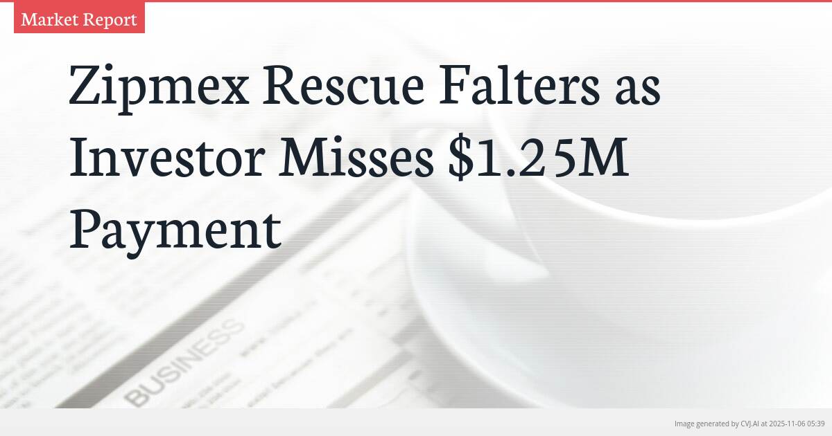 Zipmex Rescue Falters as Investor Misses $1.25M Payment
