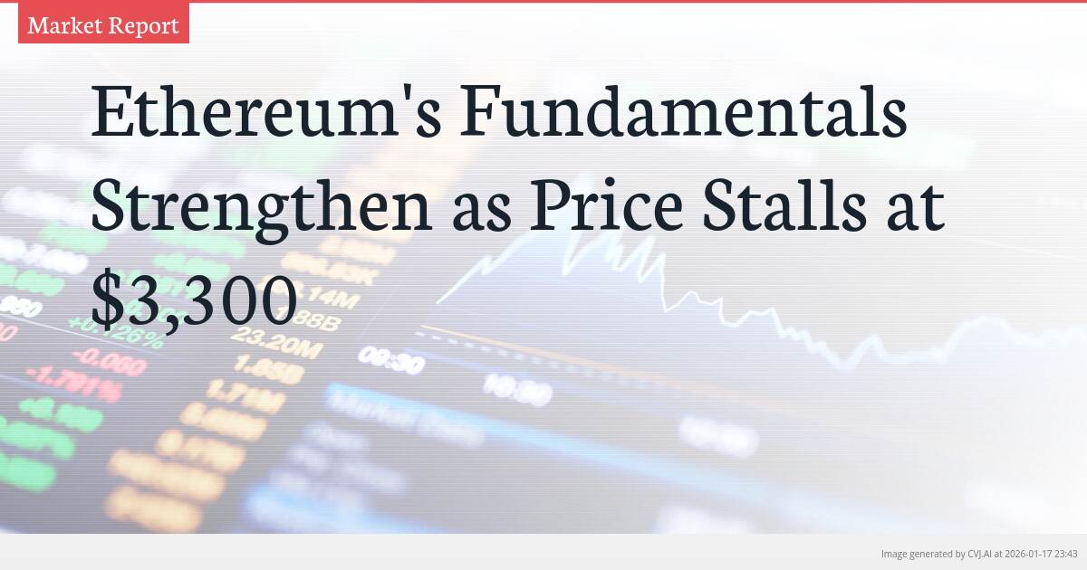 Ethereum’s Fundamentals Strengthen as Price Stalls at $3,300
