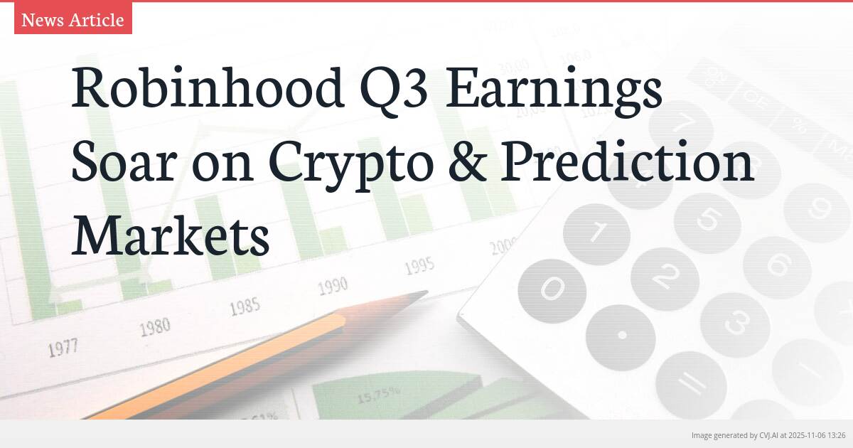 Robinhood Q3 Earnings Soar on Crypto & Prediction Markets