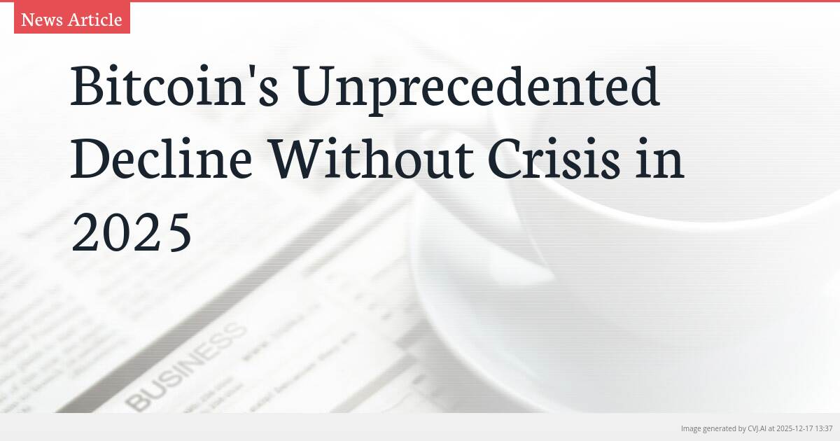 Bitcoin’s Unprecedented Decline Without Crisis in 2025