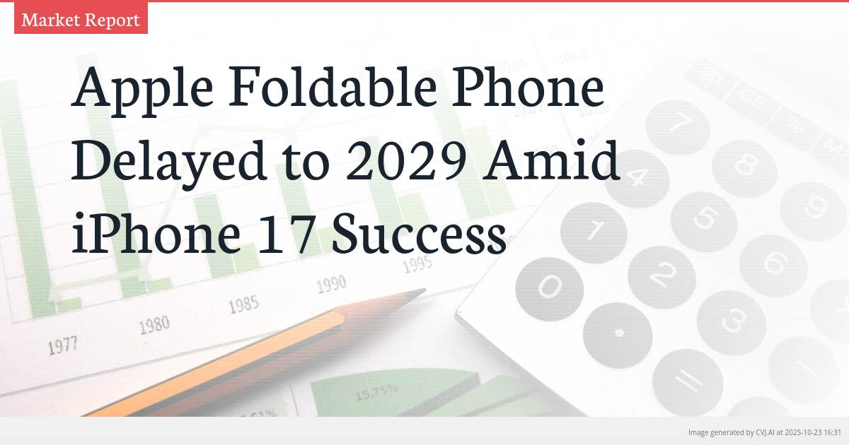 Apple Foldable Phone Delayed to 2029 Amid iPhone 17 Success