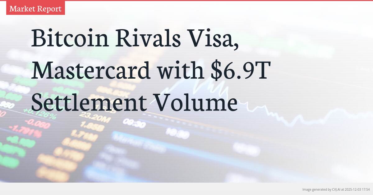 Bitcoin Rivals Visa, Mastercard with $6.9T Settlement Volume