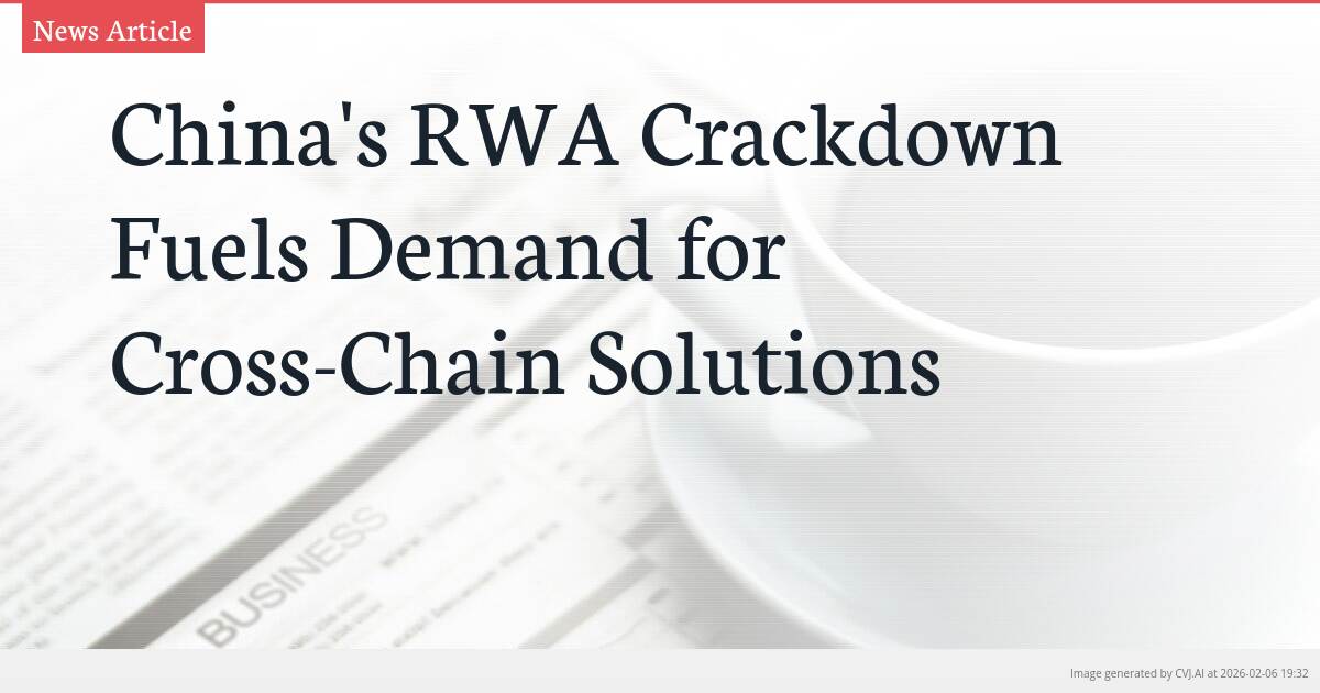 China’s RWA Crackdown Fuels Demand for Cross-Chain Solutions