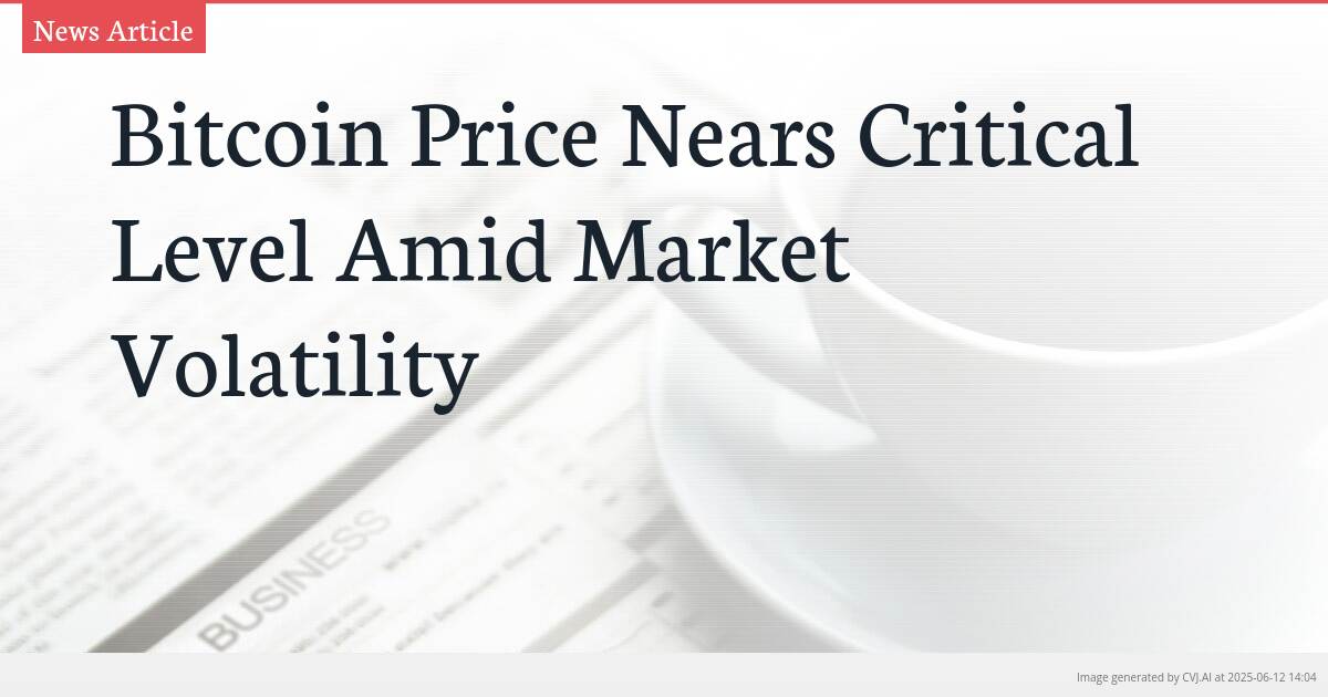 Bitcoin Price Nears Critical Level Amid Market Volatility