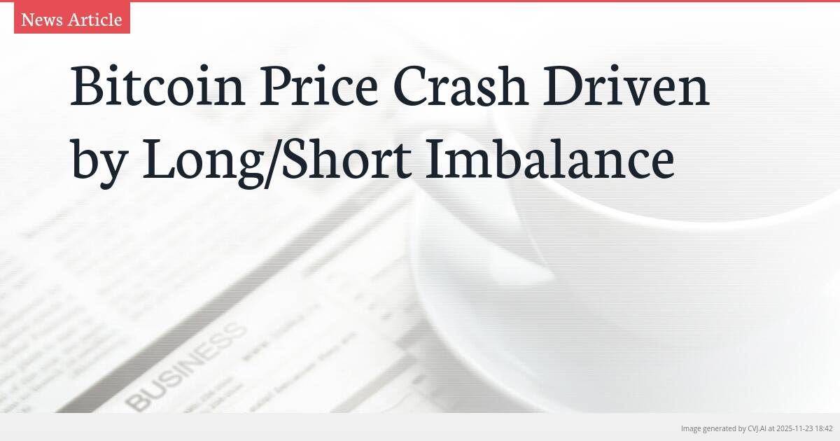 Bitcoin Price Crash Driven by Long/Short Imbalance