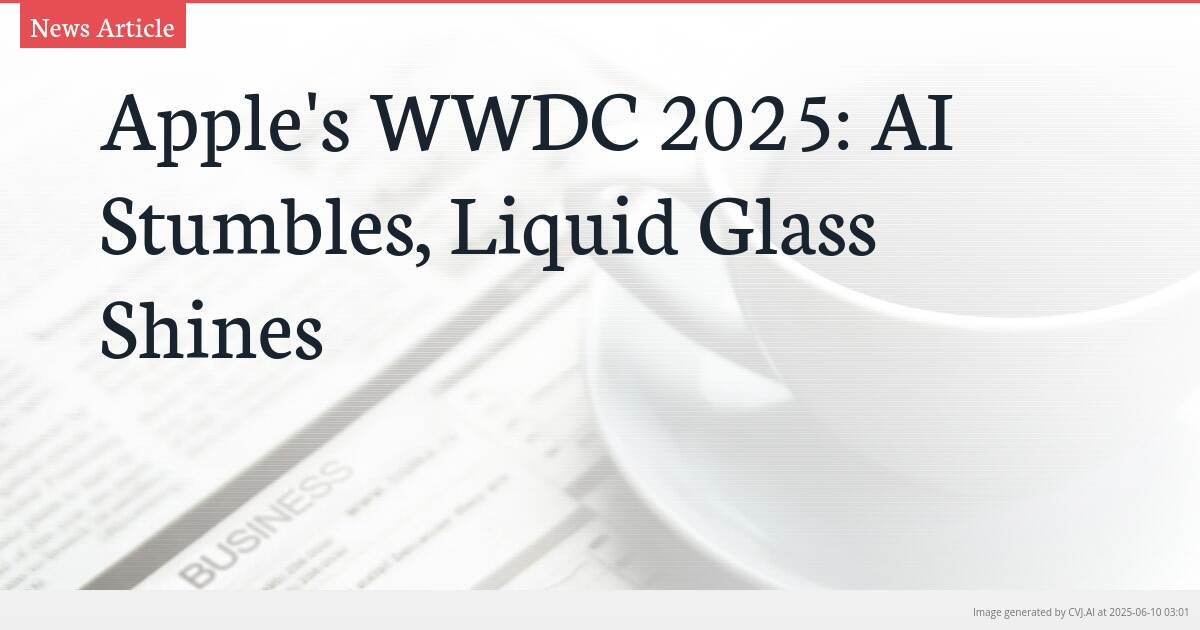 Apple’s WWDC 2025: AI Stumbles, Liquid Glass Shines