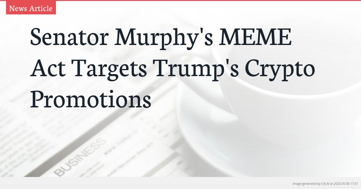 Senator Murphy’s MEME Act Targets Trump’s Crypto Promotions
